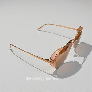 Linda Farrow Elgin Aviator Sunglasses In Rose Gold & Peach LFL792C5SUN